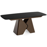 ESSTISCH Vanta rechteckig ausziehbar verlängerbar mit Braunem Metallgestell, Schwarz 180-270/90/76 cm - Schwarz/Braun, Holzwerkstoff/Metall (90/270/76cm) - WFL GROUP