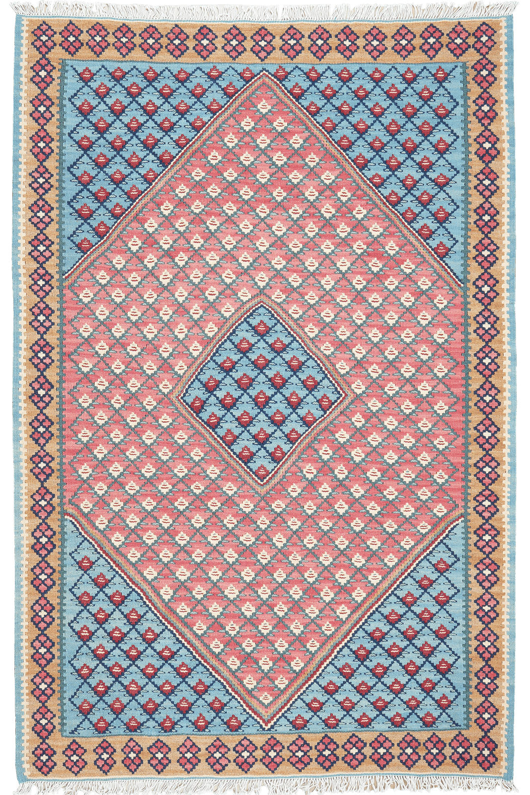 Looma Kelim-Teppich Blau 100x153 cm