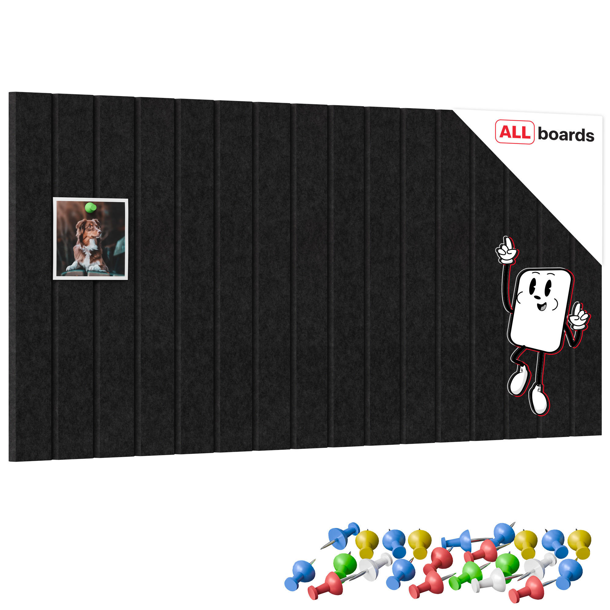 FILZ-WANDPANEELE 80x40 cm schwarz - Schwarz, Textil (80/40/1cm) - ALLboards