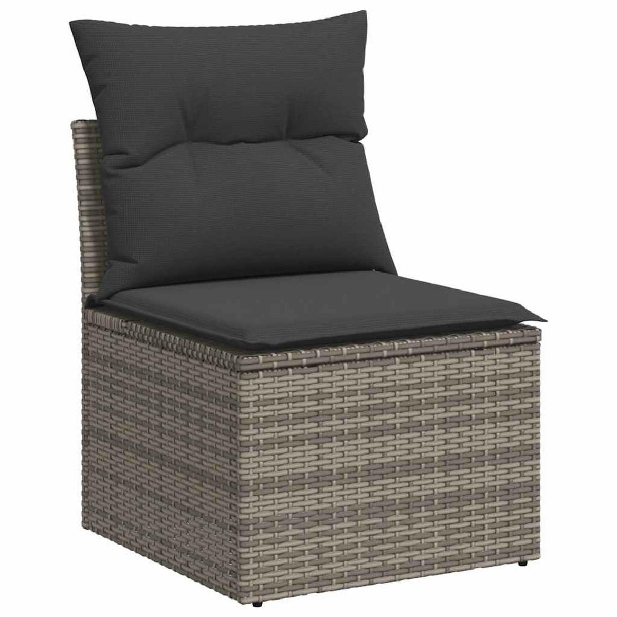 GARTEN-SOFAGARNITUR 4-TLG. Mit Kissen Grau Poly Rattan - Grau, Kunststoff - vidaXL