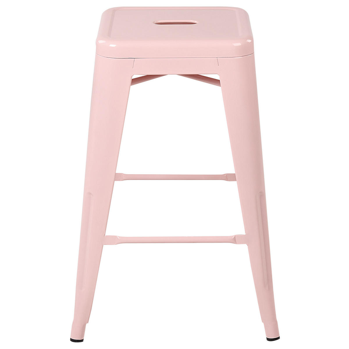 HOCKER 2er-Set Stahl Rosa Cabrillo - Pink, Metall (42/60/42cm) - Beliani