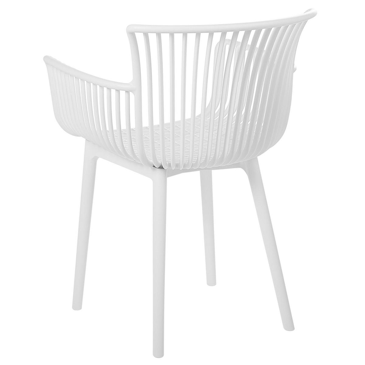 GARTENSTUHL 4er-Set Kunststoff weiß Pesaro - Weiß, Kunststoff (58/84/45cm) - Beliani