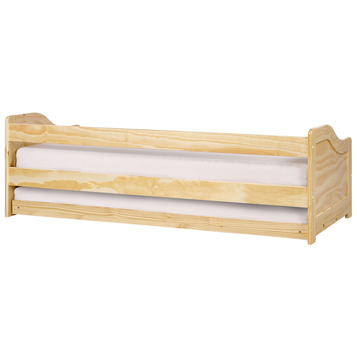 UTDRAGBAR SÄNG 90x200 cm ljust trä Luneray - Ljusbrun, Trä (90/200cm) - Beliani