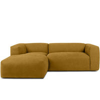 ECKMODULSOFA-LINKS BUFFO 3/4 Sitzer mit extrem weicher Sitzfläche, Gewebestoff, Honig - Gelb, Textil (237/180cm) - KONSIMO®