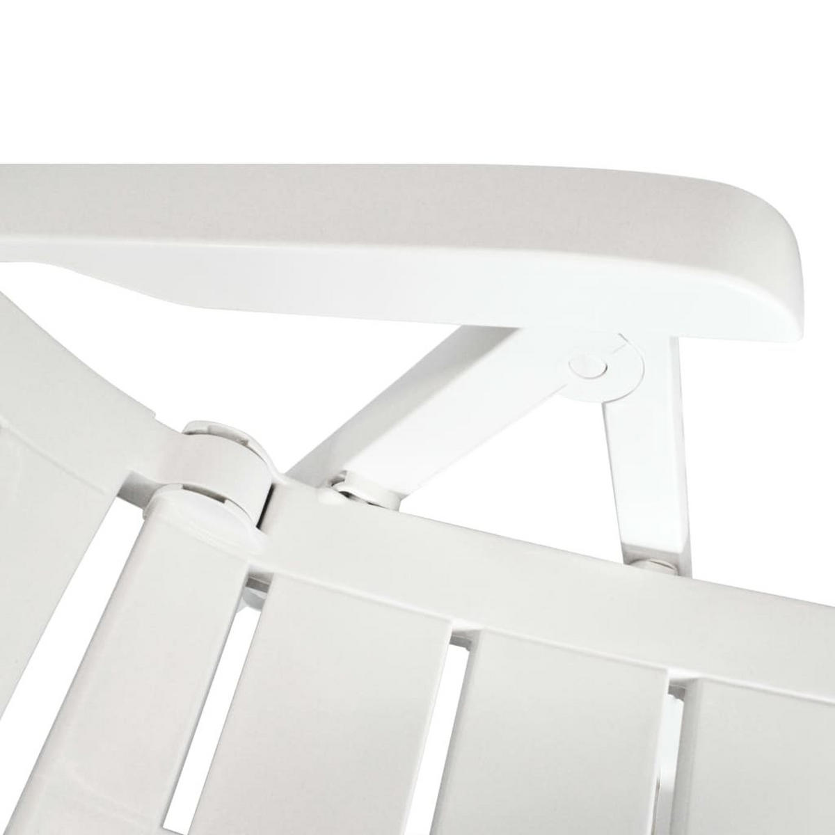 GARTENSTÜHLE Verstellbare 2er Set Kunststoff Weiss - Weiß, Kunststoff (60/108/61cm) - vidaXL