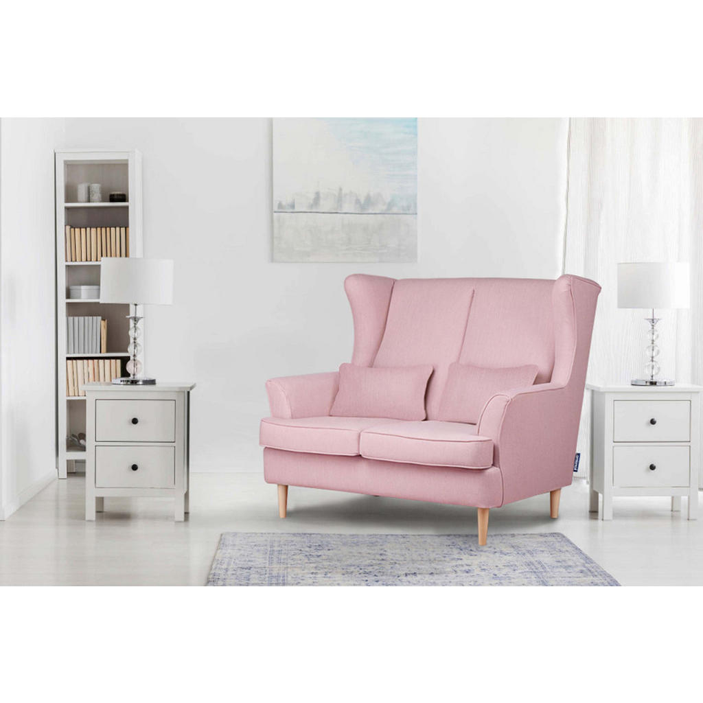 Thumbnail - Konsimo® Doppelsessel, Pink, Textil, 136x106x96 cm, Wohnzimmer, Sofas & Couches, Sofas, 2-Sitzer Sofas