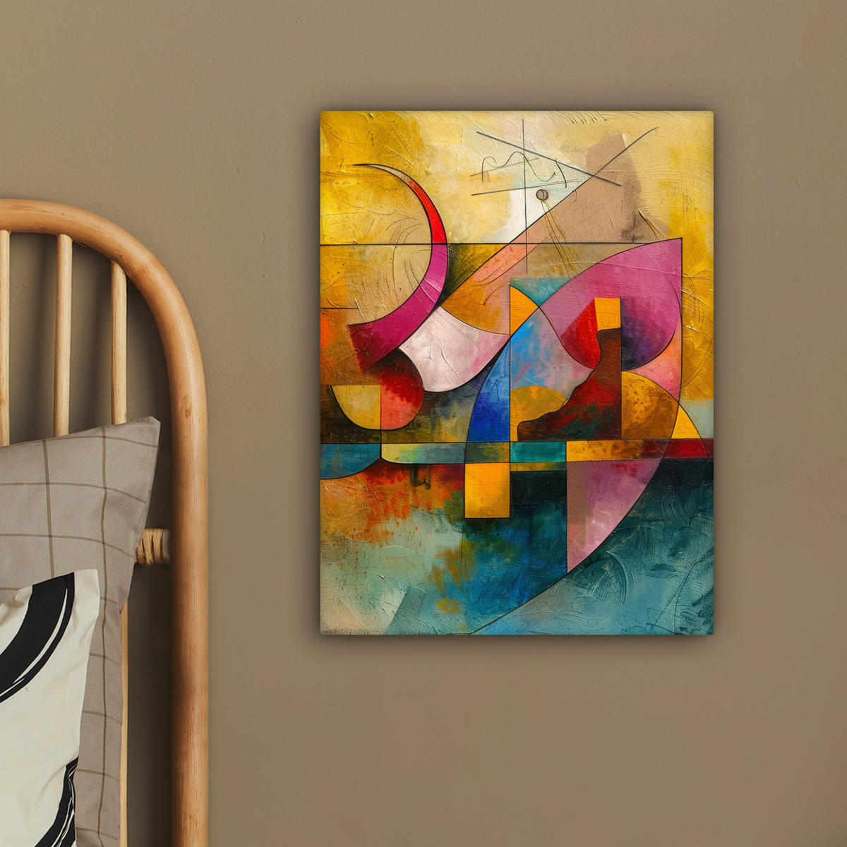 LEINWANDBILD Kunst - Abstrakt - Modern 30x40 cm - Gelb, Textil (30/40cm) - MuchoWow