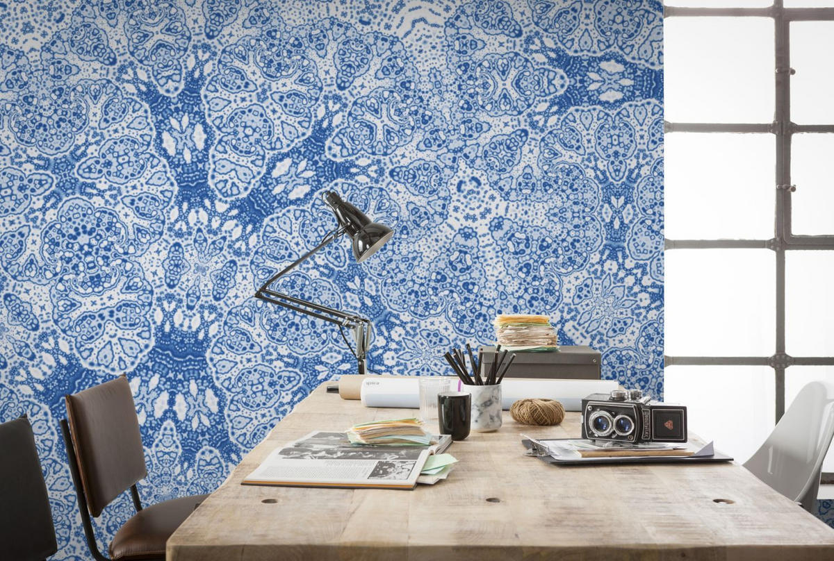 FOTOTAPETE künstlerisch 500 x 250 cm - Blau, Papier (500/250cm) - Sanders & Sanders