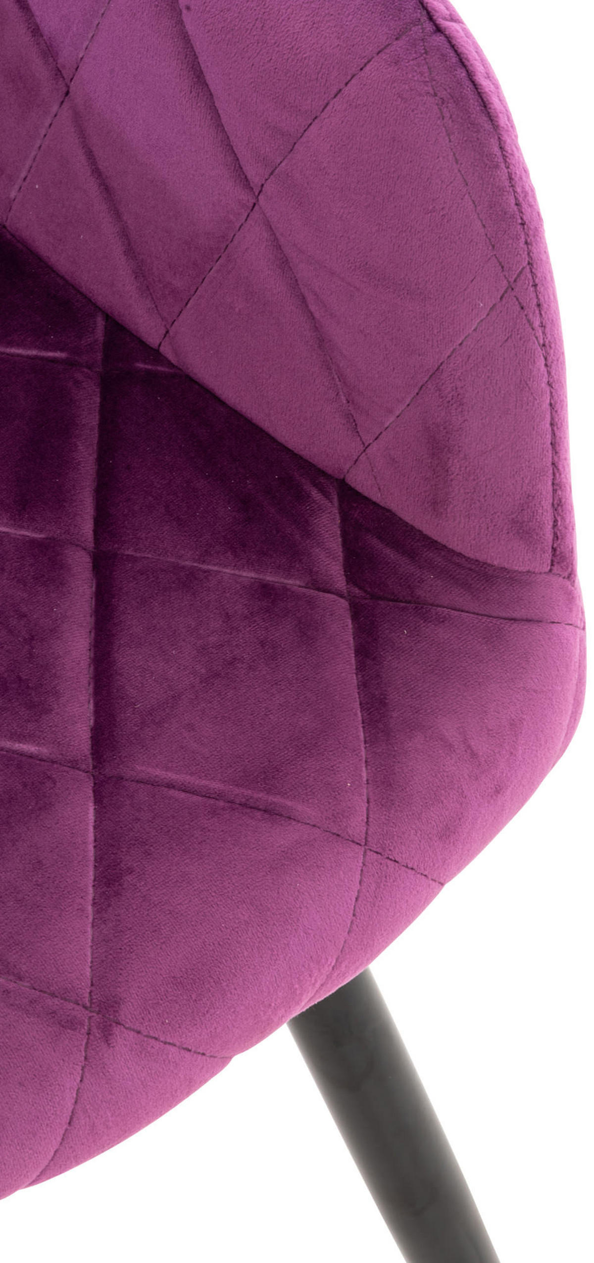 ESSZIMMERSTUHL Shyva Samt, Gestell Metall matt Schwarz Lila - Lila/Schwarz, Textil/Metall (47/84/44cm) - TPFLiving