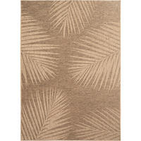 TEPPICH In-/Outdoor Jute-Optik Flachgewebe Blattmuster Polypropylen Braun Rechteckig 200x290 - Braun, Textil (200/290cm) - KADIMA DESIGN
