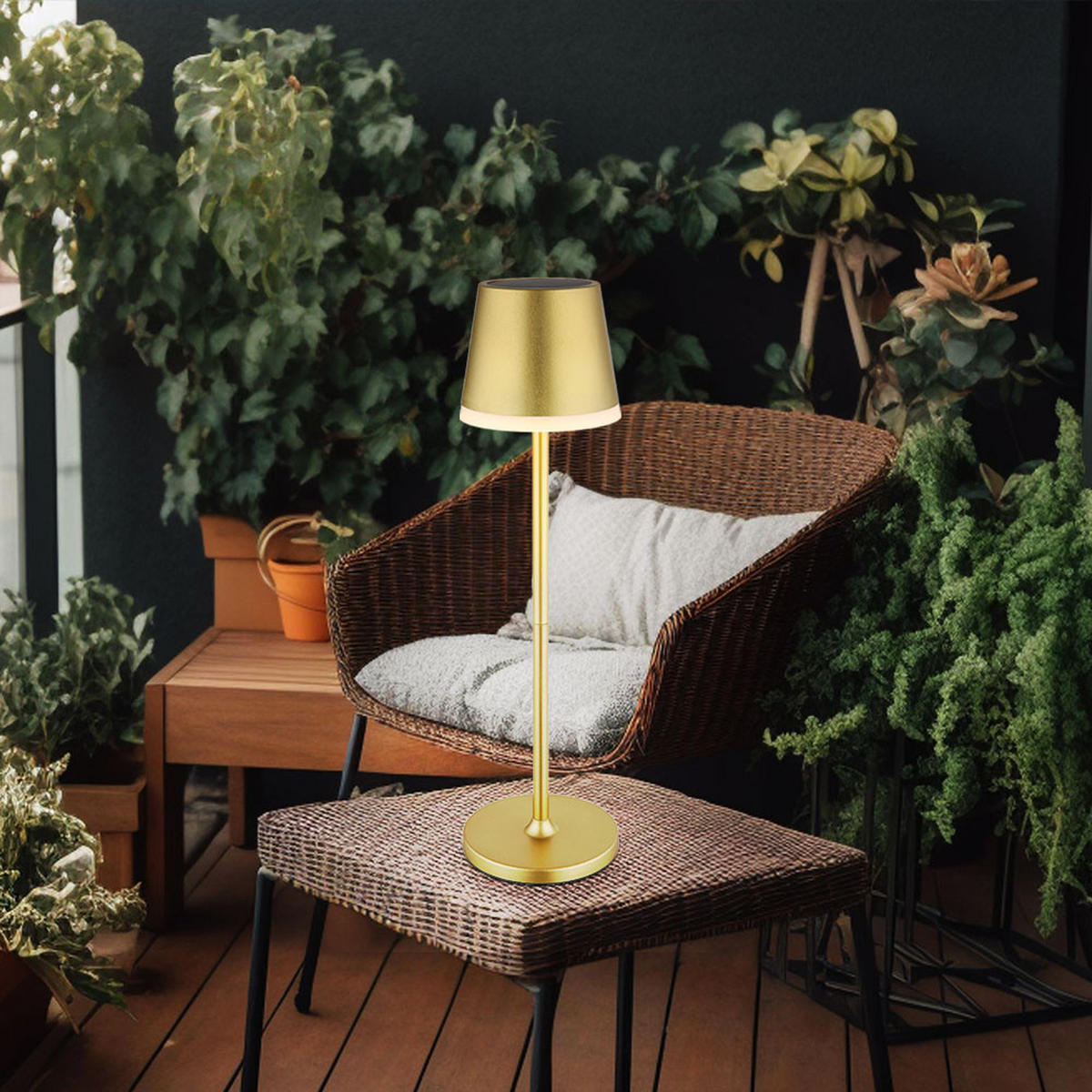 LED AUSSENLEUCHTE Solar Gold - Goldfarben, Metall (11/11/41cm) - Globo Lighting