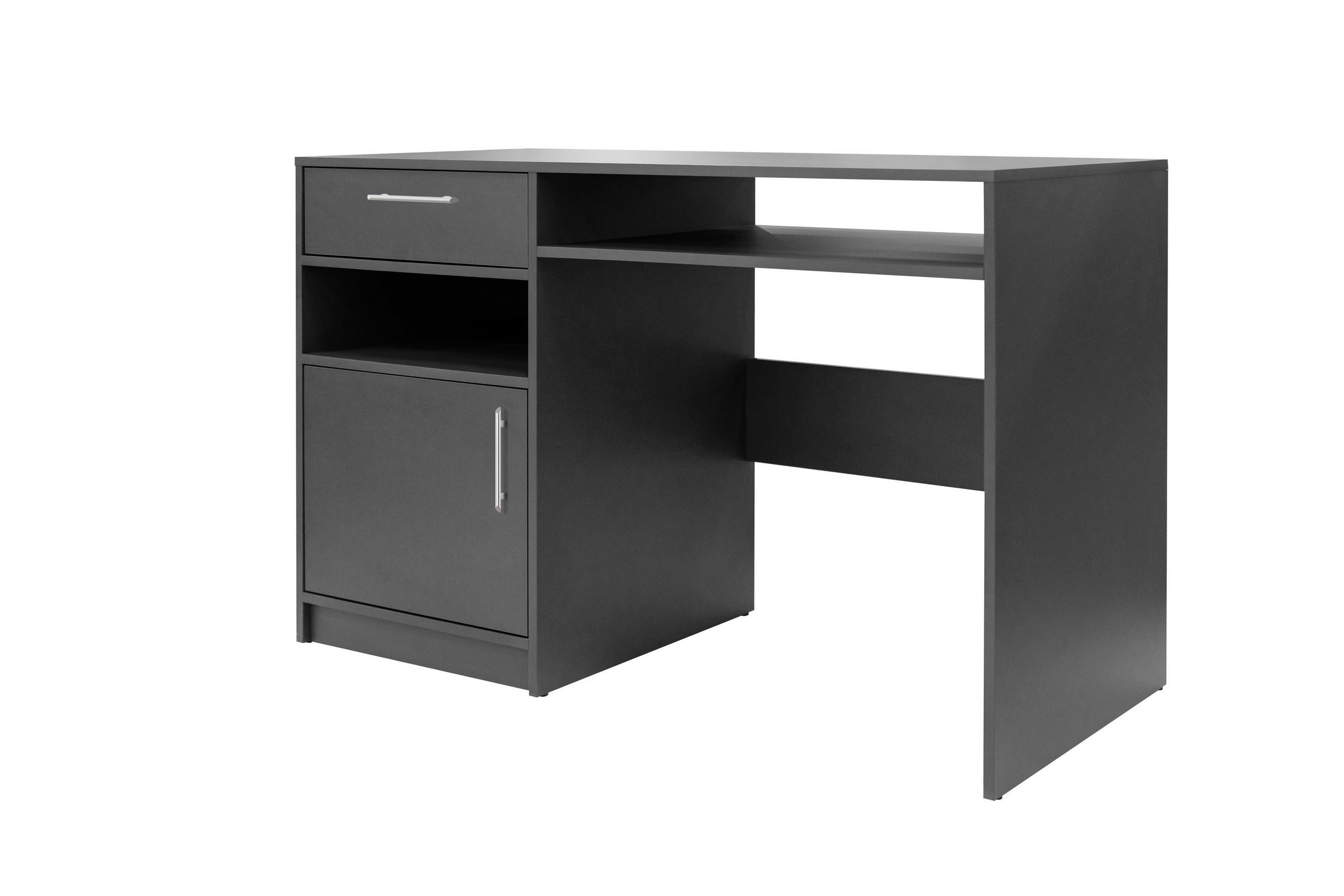 SCHREIBTISCH ELISE 125x58x82 cm Bürotisch Computertisch, Graphitfarben - Graphitfarben, Holzwerkstoff (58/125/82cm) - MASSENO