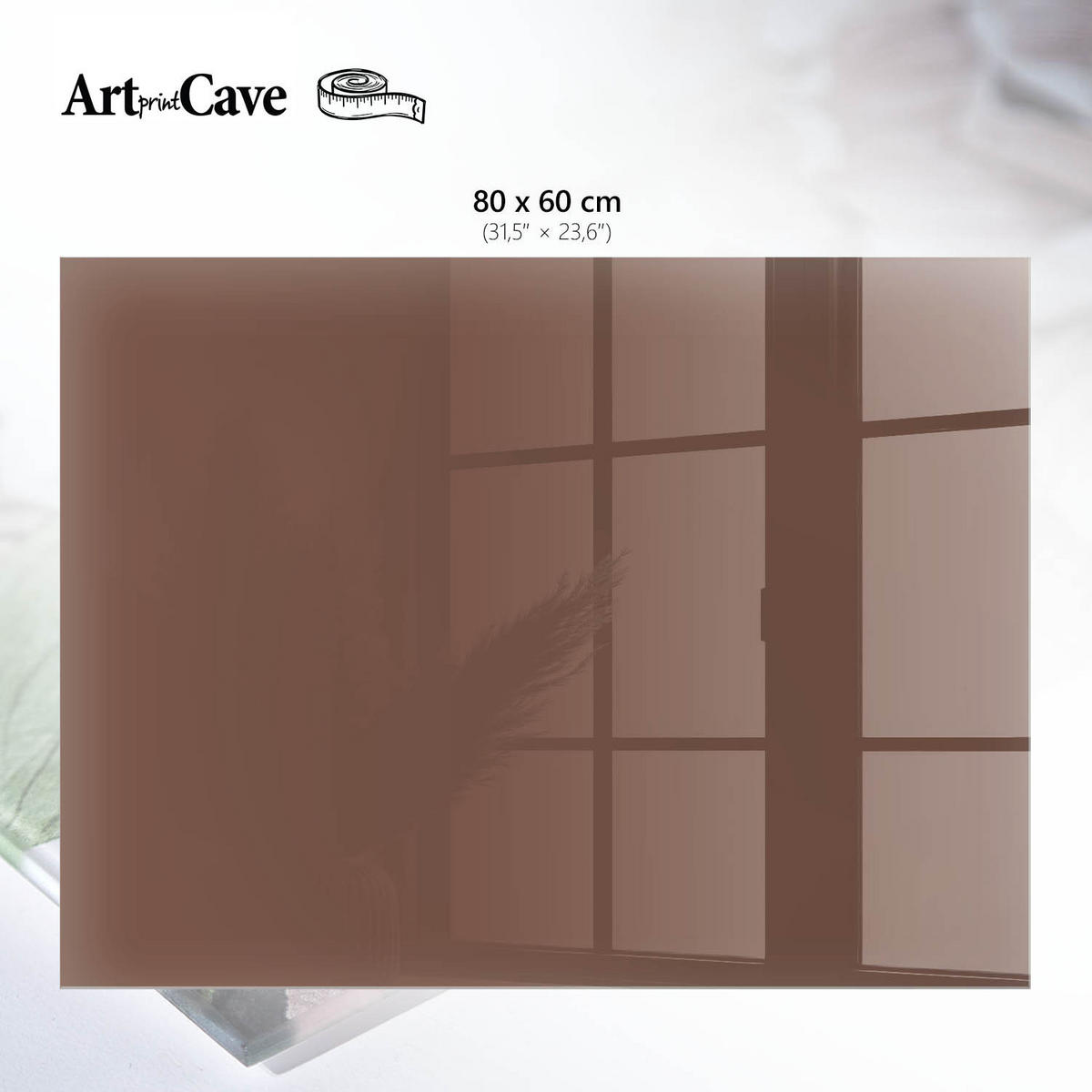 GLASPLATTE 80x60 cm – Braune Farbe - Grün, Glas (0.4/80/60cm) - ArtPrintCave