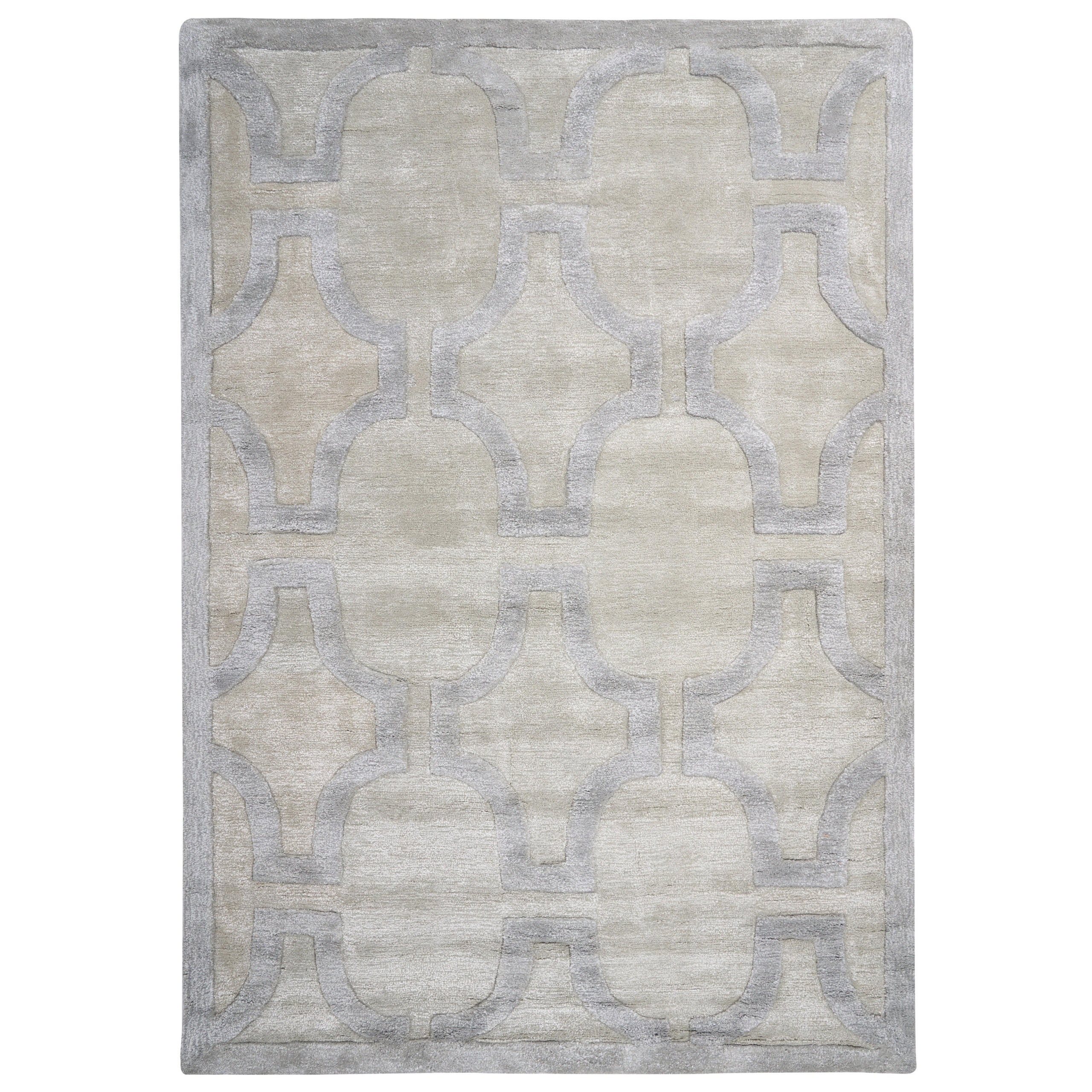 KURZFLOR-TEPPICH Beige 160/230 cm Gwani - Beige/Grau, Textil (160/230cm) - Beliani