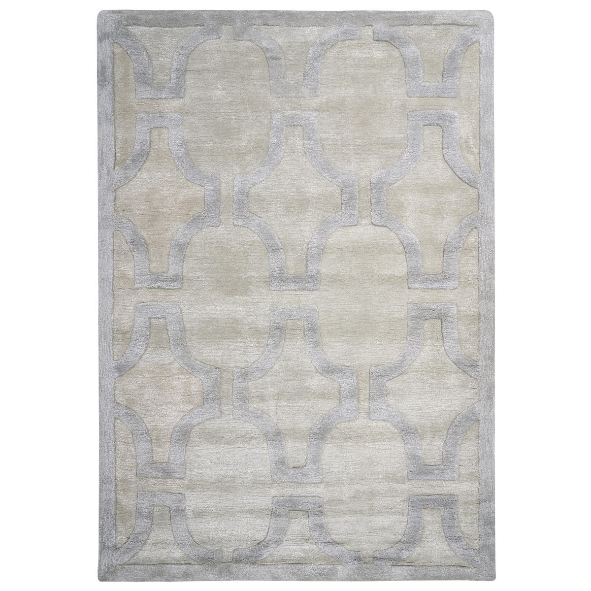 KURZFLOR-TEPPICH Beige 160/230 cm Gwani - Beige/Grau, Textil (160/230cm) - Beliani
