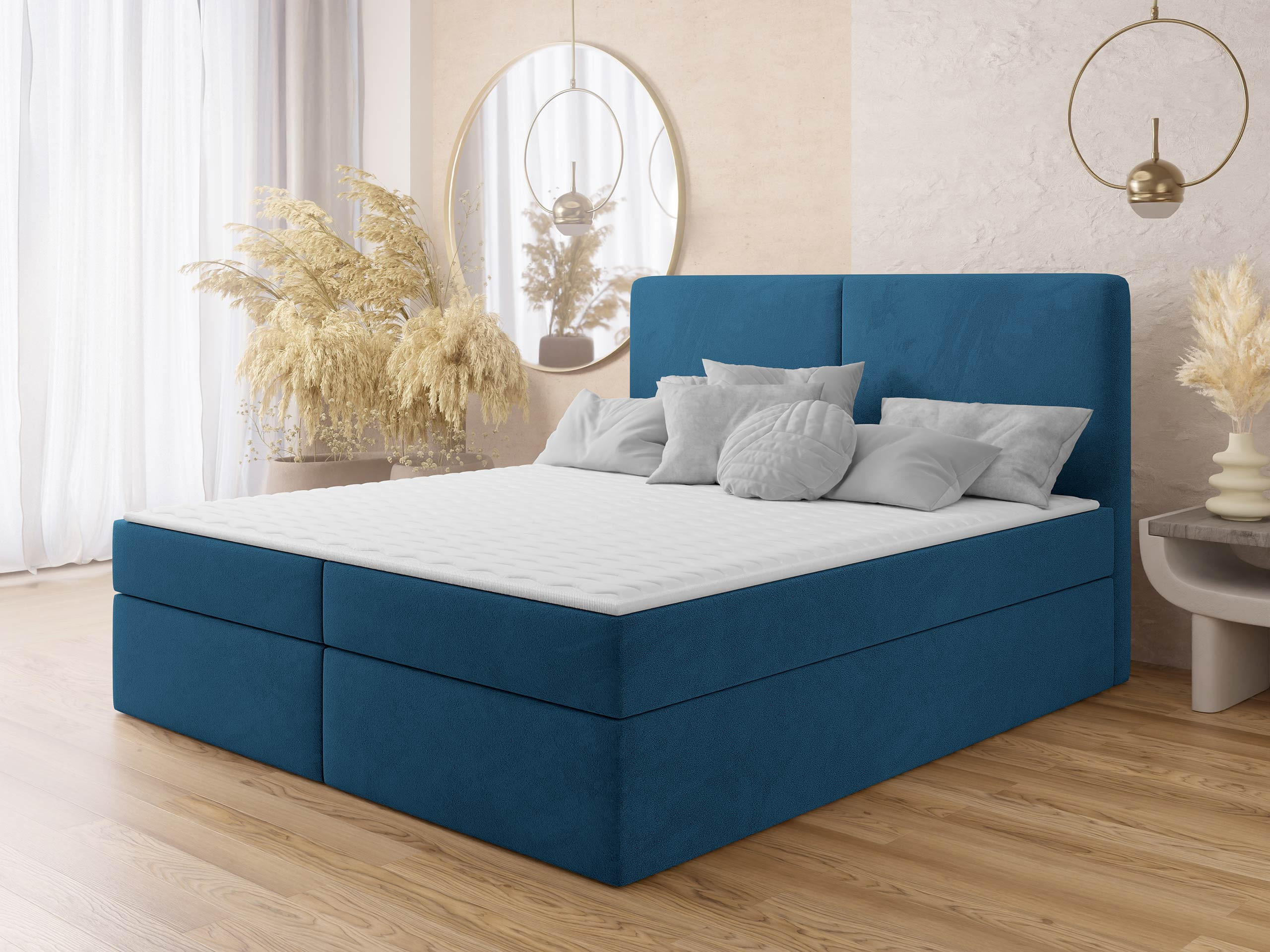 BOXBETT Claire - Blau/Schwarz, Holz/Kunststoff (140/200cm) - MIRJAN24