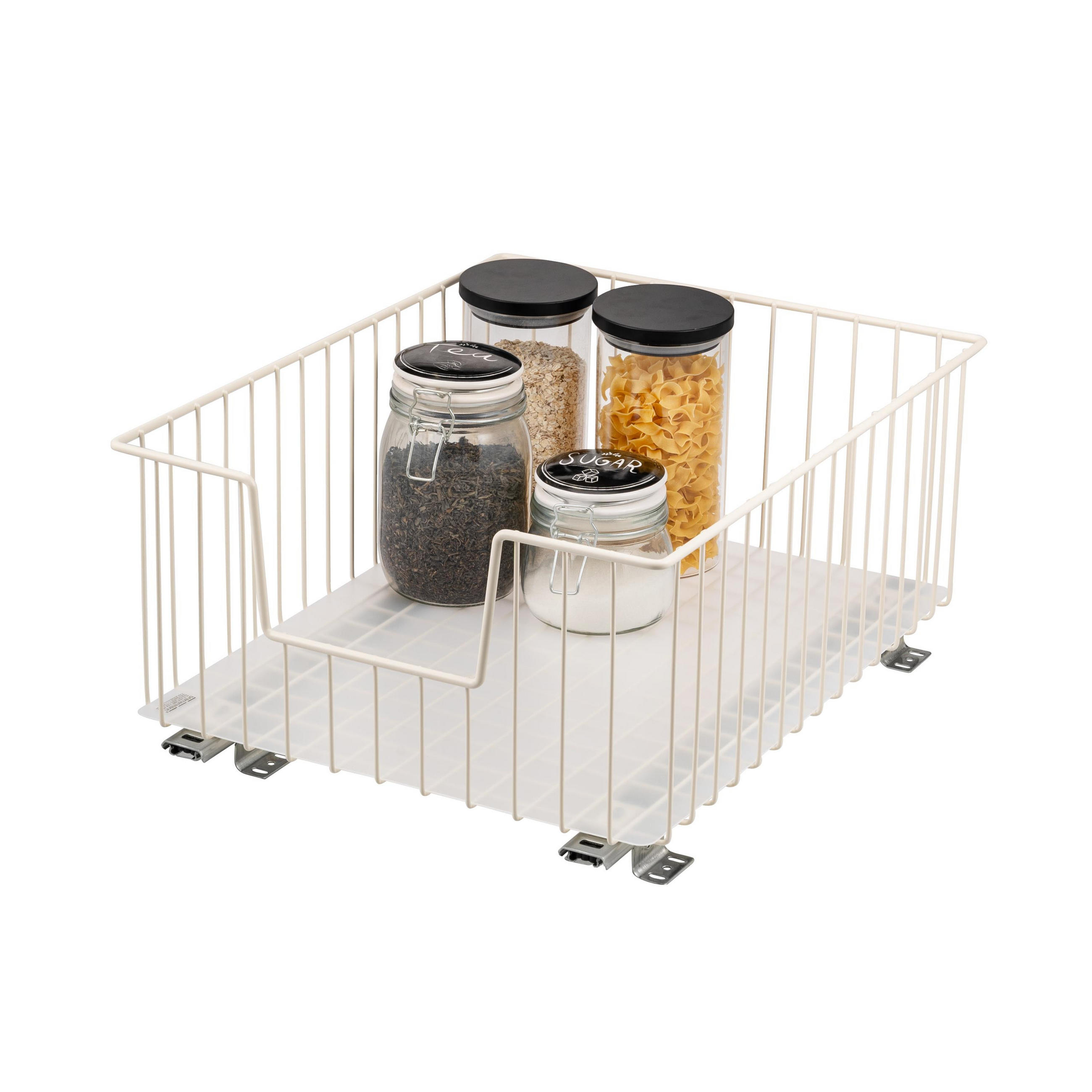 SCHRANK-KORBAUSZUG 40 cm mit Einlegeboden, cremeweiß - Creme, Metall (40/23/50.5cm) - bremermann