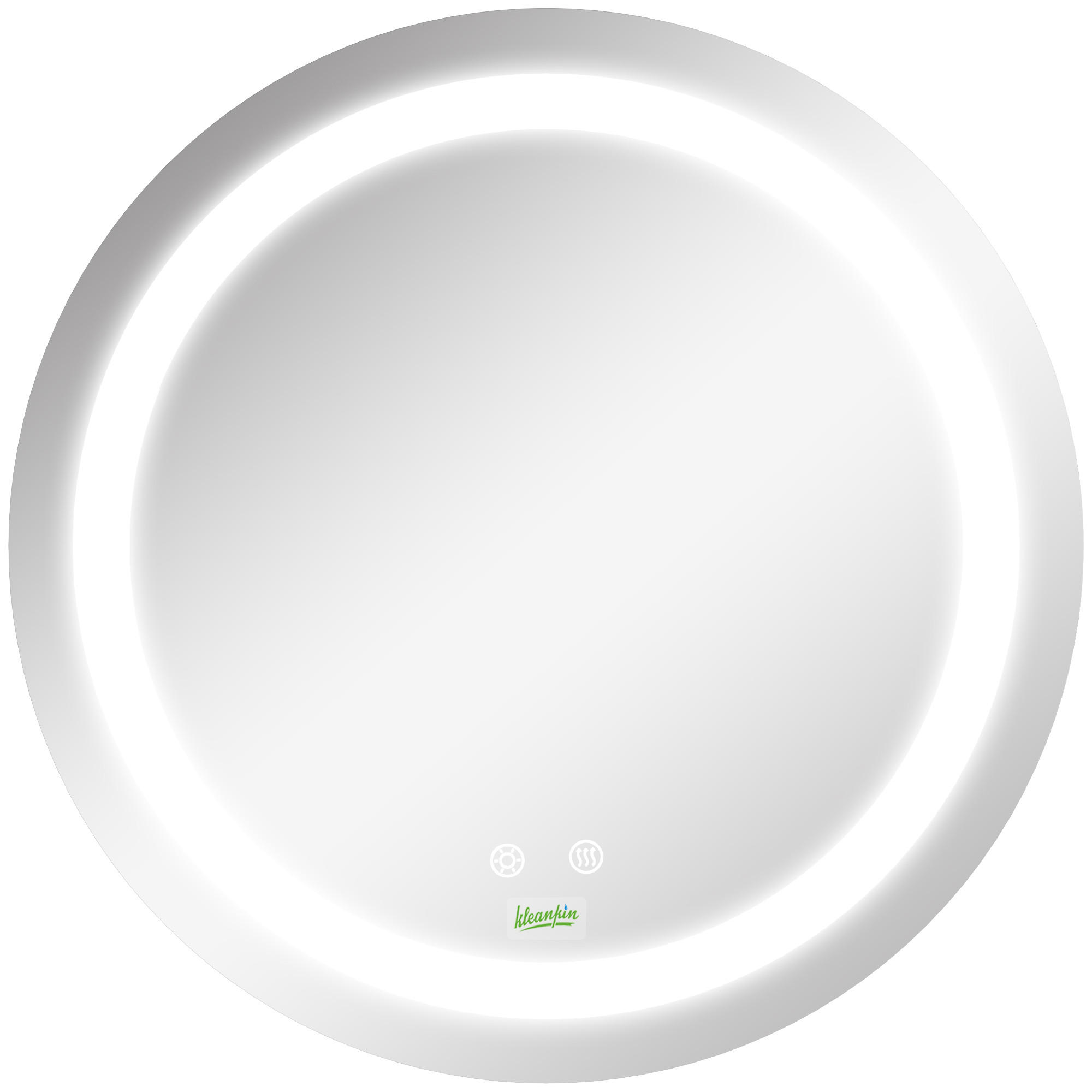 BADEZIMMERSPIEGEL, Ø50 cm, mit LED Beleuchtung, Anti-Beschlag, IP44 - Silberfarben, Glas (50/4.6/50cm) - Kleankin