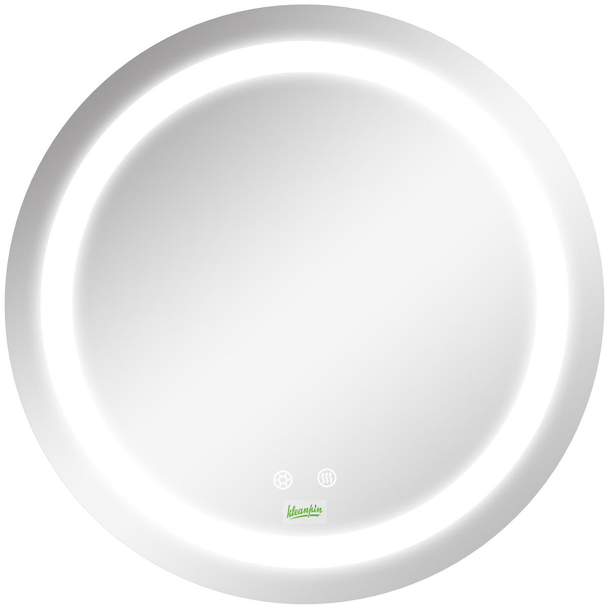 BADEZIMMERSPIEGEL, Ø50 cm, mit LED Beleuchtung, Anti-Beschlag, IP44 - Silberfarben, Glas (50/4.6/50cm) - Kleankin