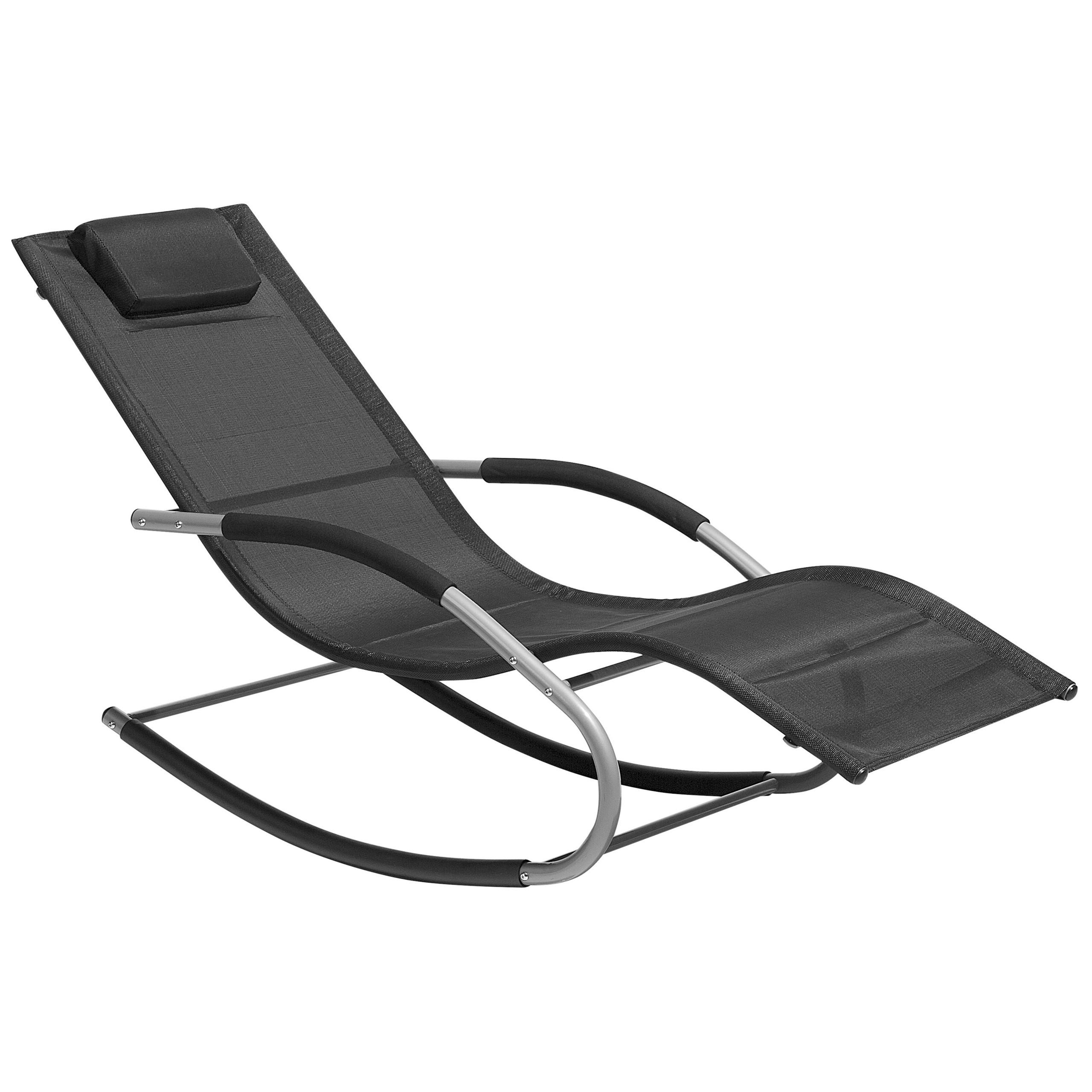 GARTENLIEGE Schaukelfunktion Schwarz Carano - Schwarz, Metall (63/84/149cm) - Beliani