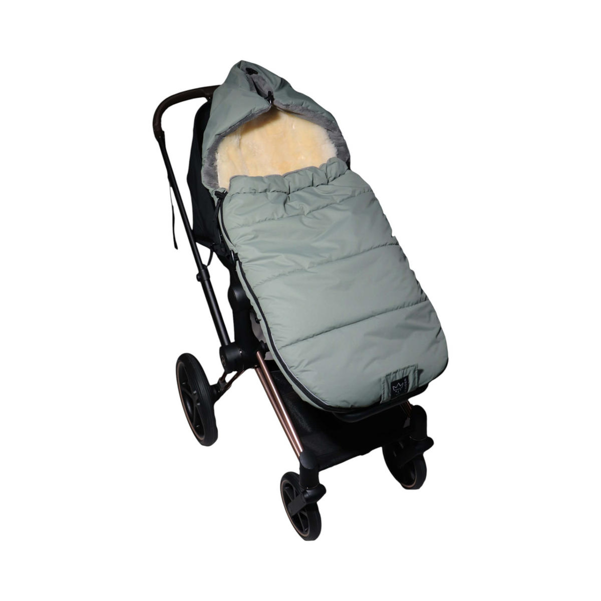 KINDERWAGENFUSSSACK Sheep mit Lammfelleinlage, salbei green - Grün, Textil (45/100cm) - Kaiserbaby