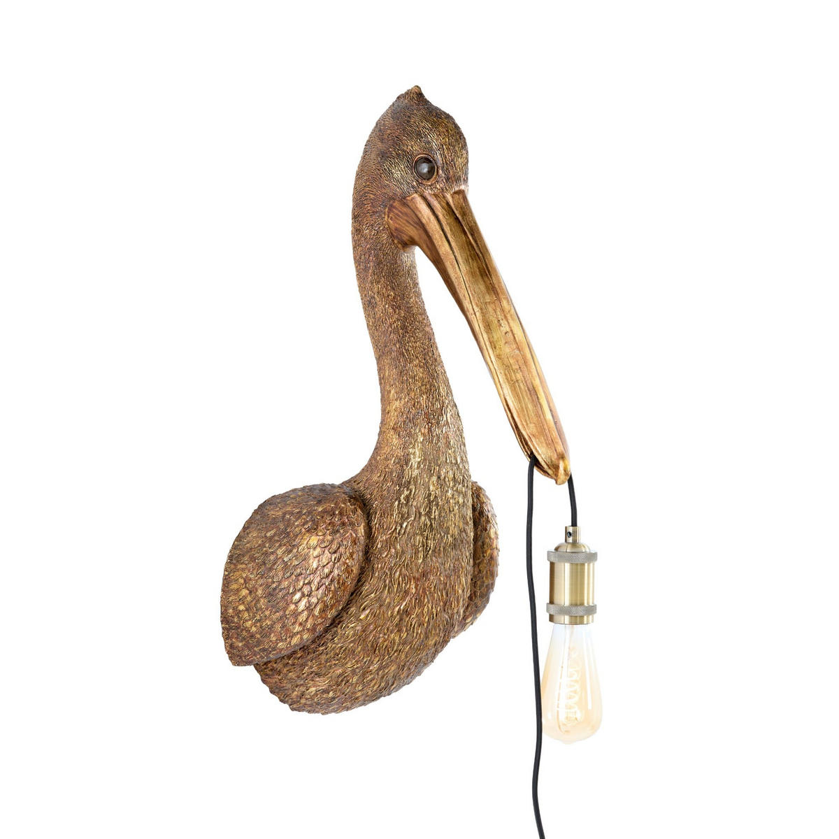 WANDLEUCHTE Pelikan Bronze 33/28/63 cm - Bronzefarben, Kunststoff (28/63/33cm) - Light & Living