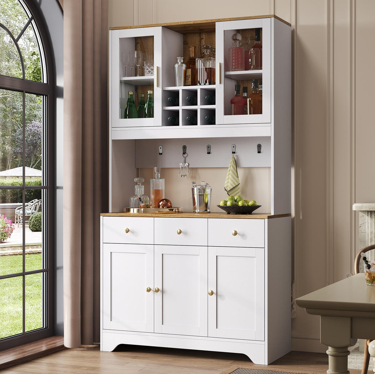 HIGHBOARD 94,5/175,5/30 cm Weiß aus MDF mit Soft-Clamp-Scharnieren - Weiß, Holzwerkstoff (30/175.5/94.5cm) - OKMYHOME