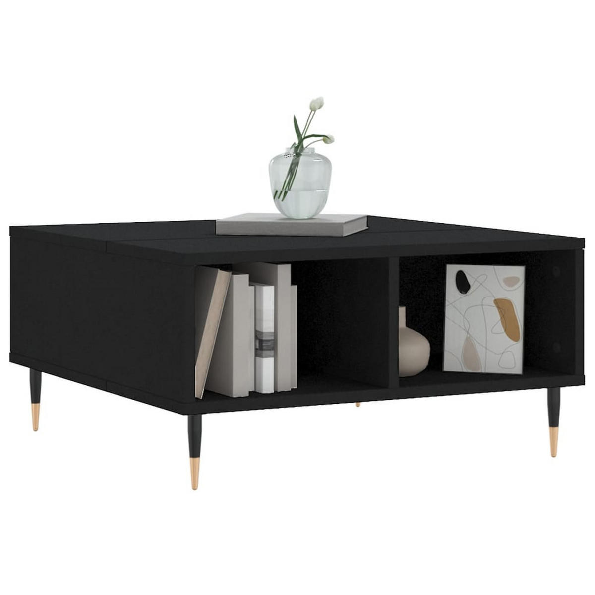 COUCHTISCH Schwarz 60x60x30 cm Holzwerkstoff - Schwarz, Holzwerkstoff (60/60/30cm) - furnicato