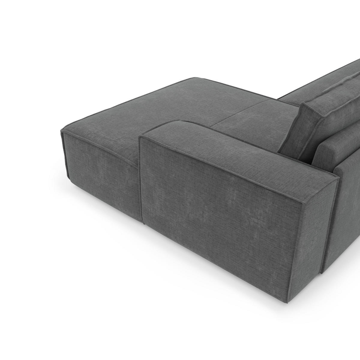 ECKSOFA RECHTS Samt Grau 302cm - Grau, Textil (302/165cm) - Sia Home