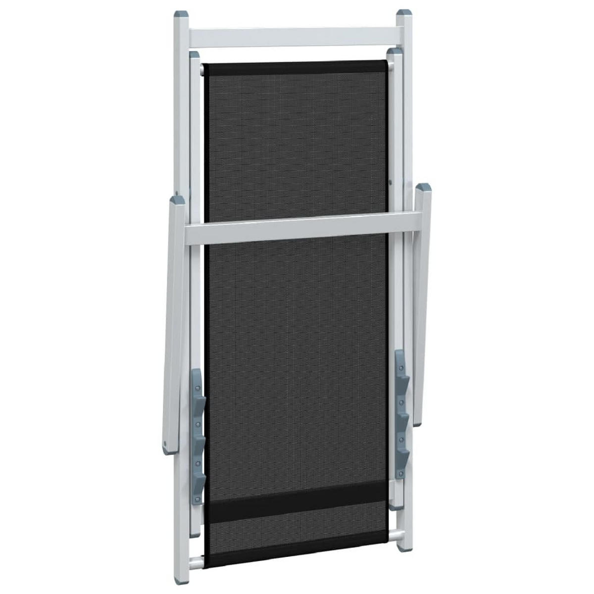 STRANDSTÜHLE 2Er Set Klappbar Schwarz Aluminium Und Textilene - Schwarz, Metall (57/80/97.5cm) - vidaXL