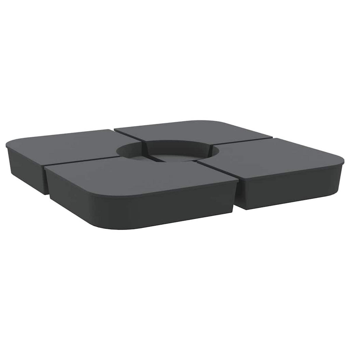 KREUZFUSS-SCHIRMSTÄNDER-SET 4Er Set 100 Kg Pp - Anthrazit, Kunststoff (100/100cm) - vidaXL
