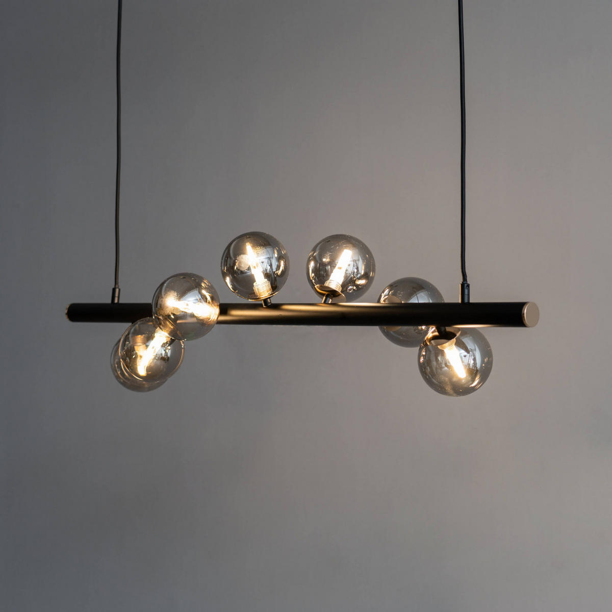 HÄNGELEUCHTE Nizzalo, Rauchgrau, 90cm - Grau, Glas (90/27/27cm) - KOSILUM