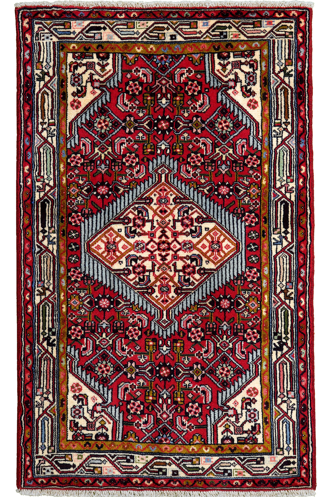 TEPPICH Assadabad Rot 118/73 cm Schurwolle - Rot, Textil (73/118cm) - Looma