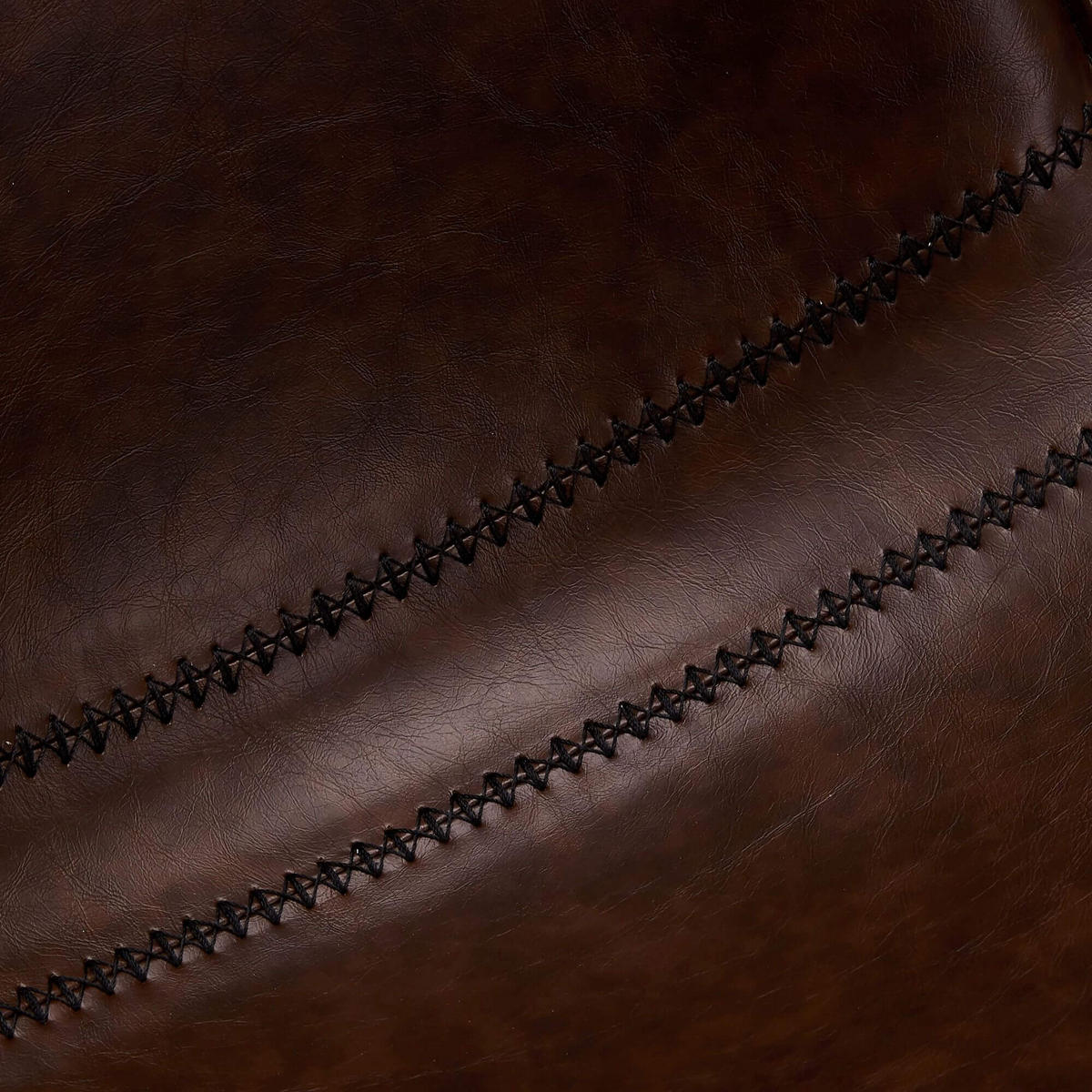 BARHOCKER-SET 2 Stück in Kunstleder - Schwarz/Braun, Textil/Metall (48/98/57cm) - Furnhouse