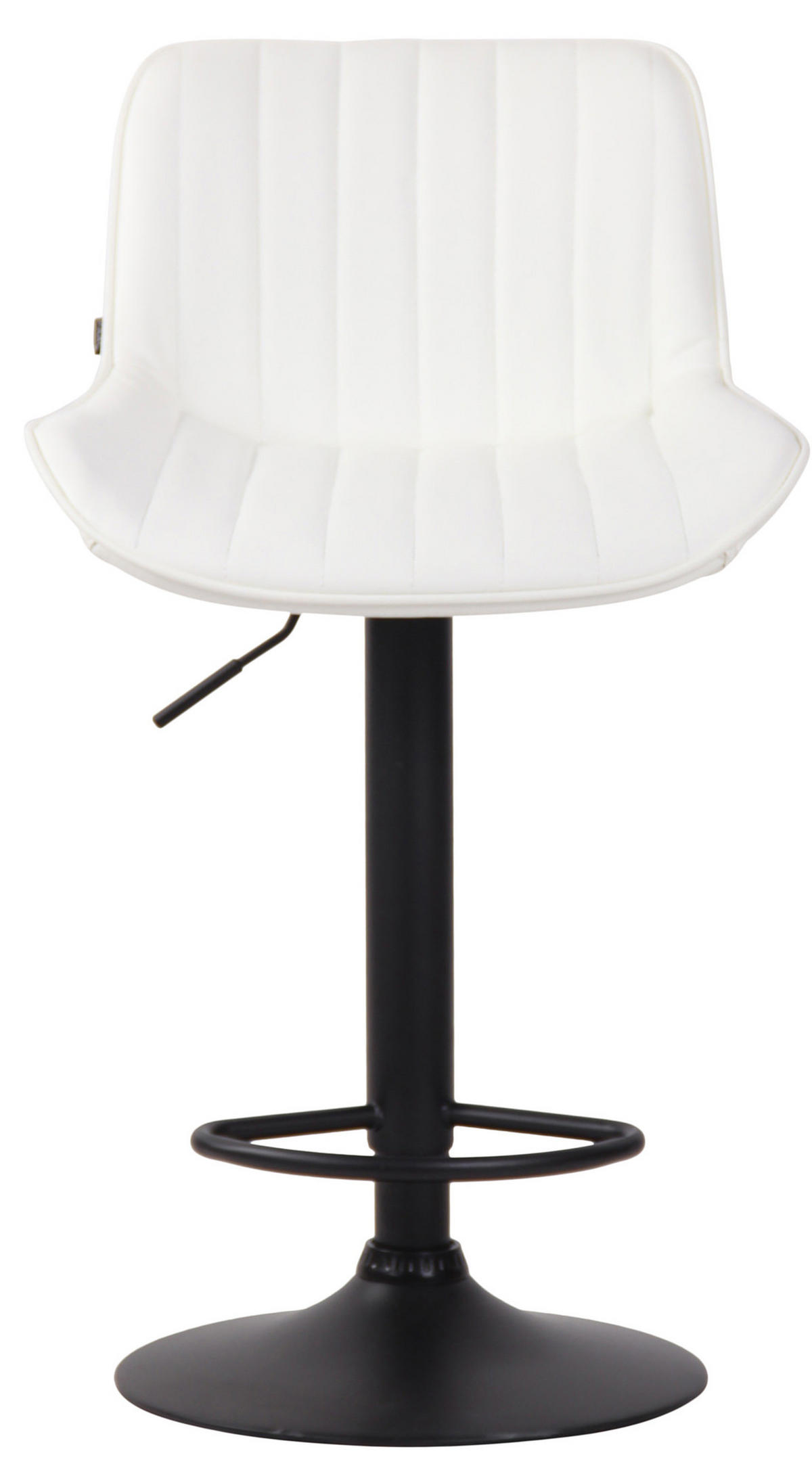 BARHOCKER Lento, Gestell schwarz, Kunstleder Weiß - Schwarz/Weiß, Kunststoff/Textil (50/100/50cm) - TPFLiving
