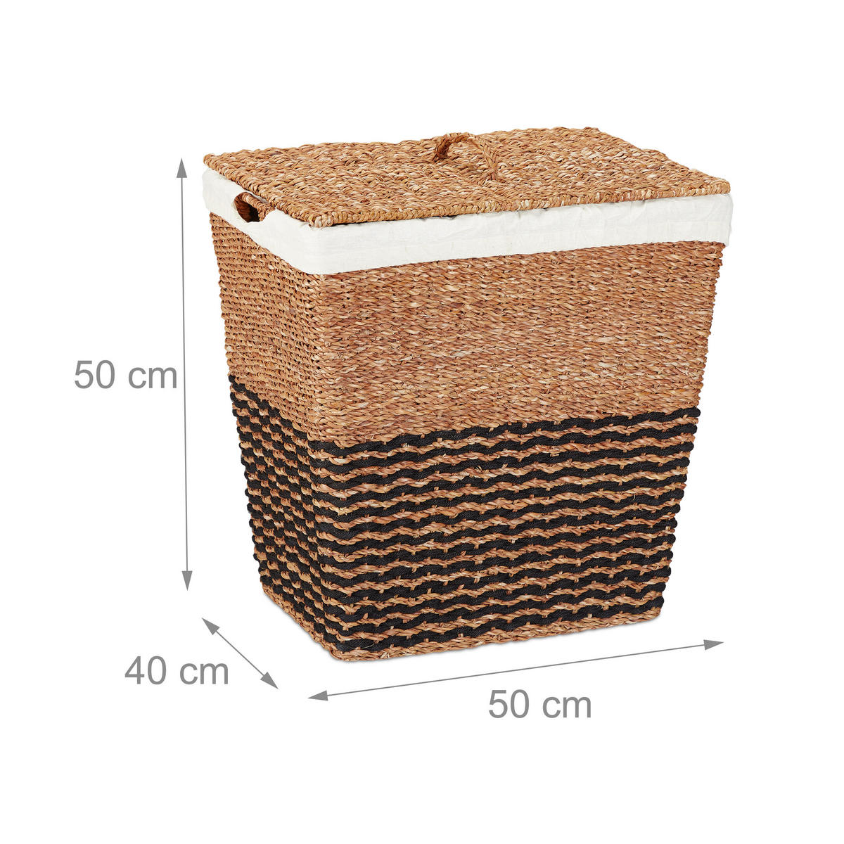 WÄSCHEKORB - Multicolor, Textil/Metall (50/50/40cm) - Relaxdays