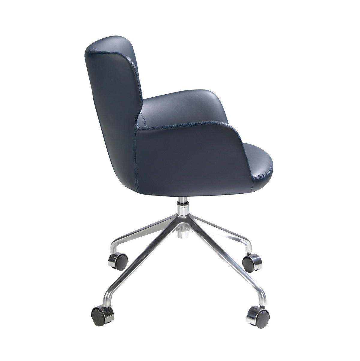 DREHSTUHL Grau Blau Schwarz 58/59/80 cm - Blau/Schwarz, Leder (58/80/59cm) - ANGEL CERDA