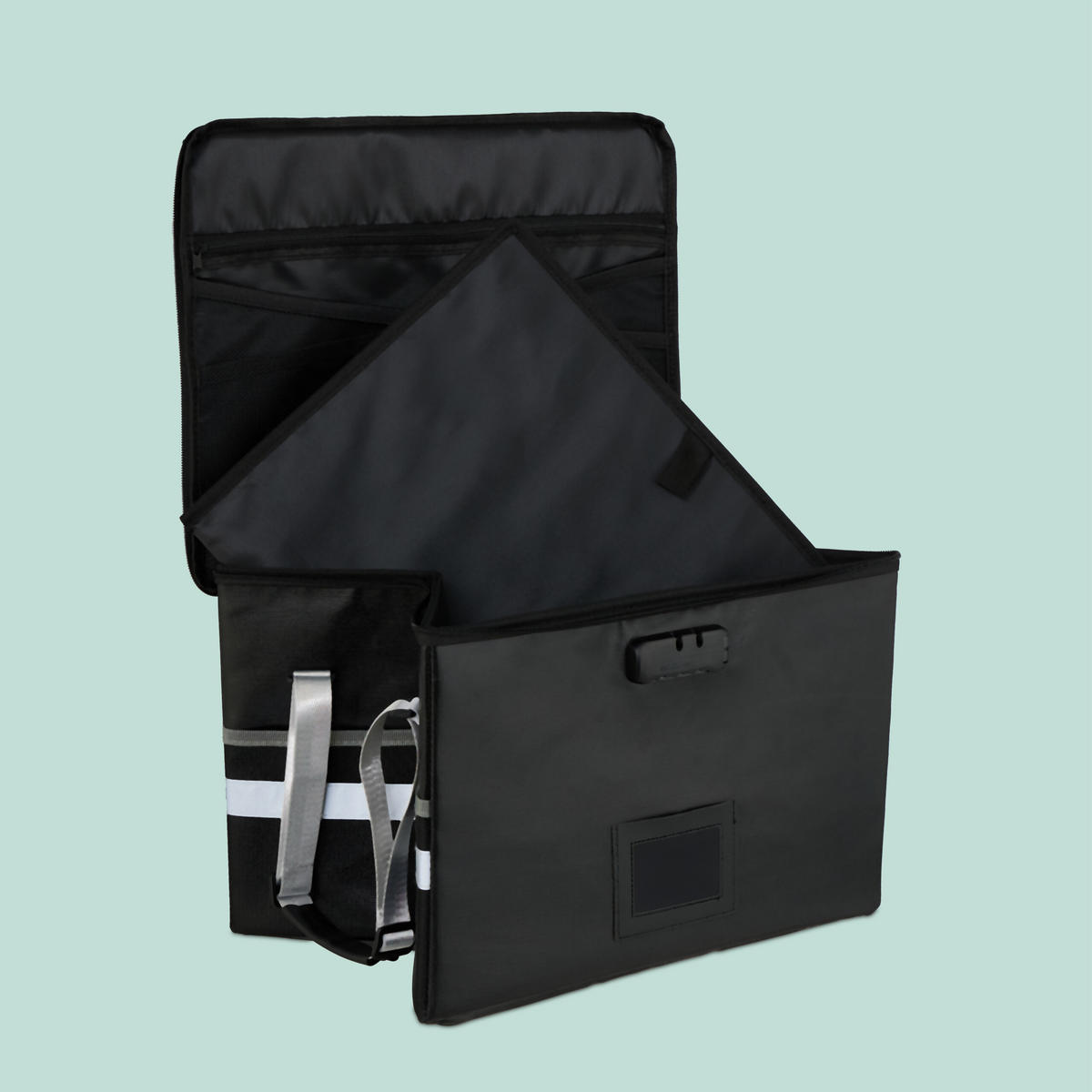 TORBA za dokumente - črna, umetna masa/tekstil (40/27/33cm) - Relaxdays