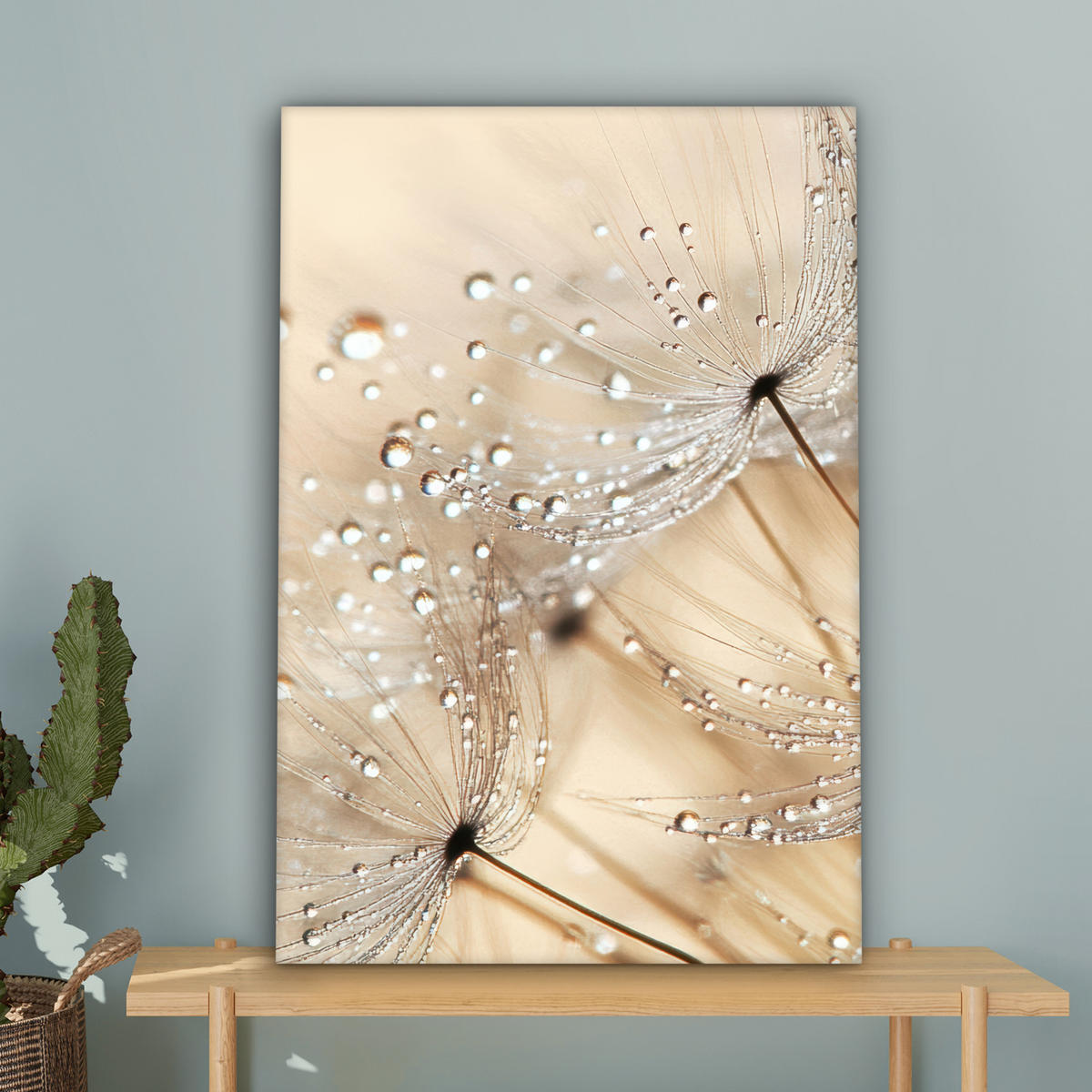 LEINWANDBILD Löwenzahn - Abstrakt - Natur - Beige Wanddeko 40x60 cm - Braun, Textil (40/60cm) - MuchoWow