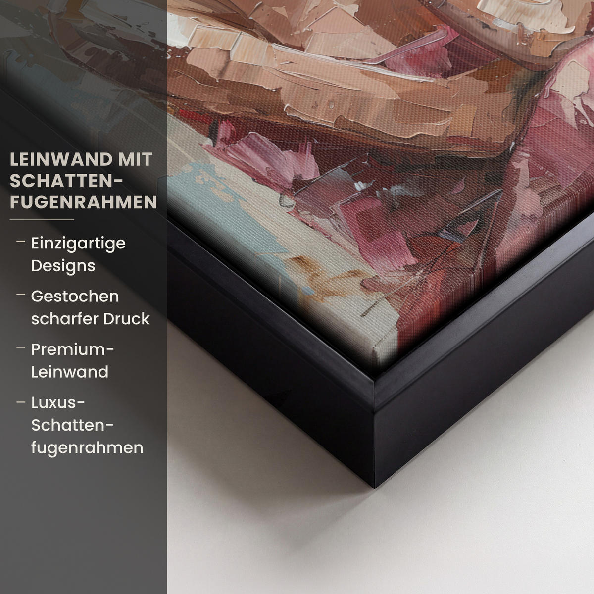 LEINWAND Bilder mit Rahmen - Frau - Lackierung - Porträt - Modern - 20x30 - Altrosa, Textil (20/30cm) - MuchoWow