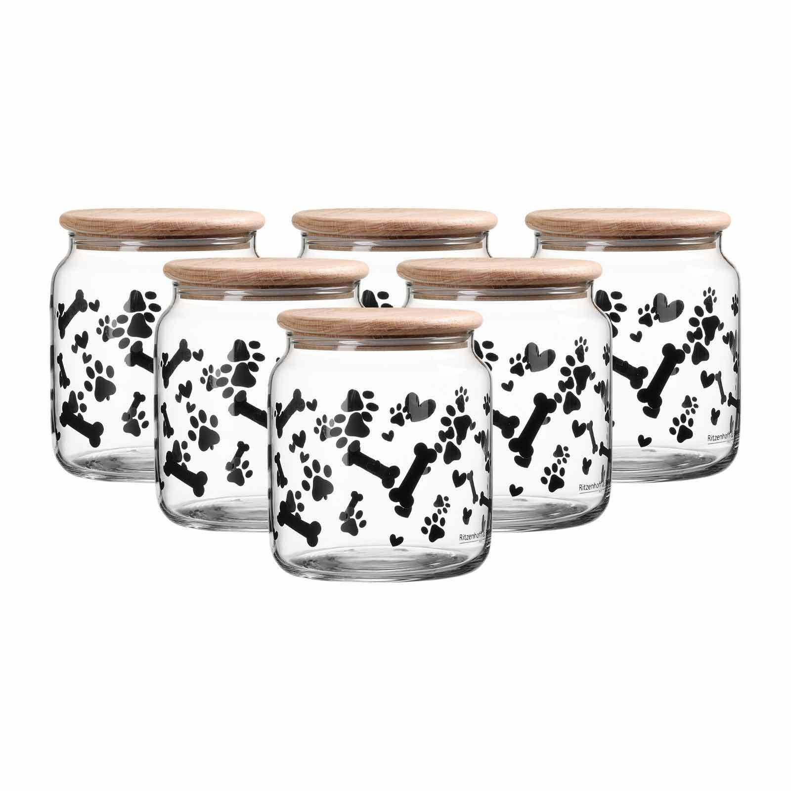 LECKERLI-DOSEN MIT DECKEL Mika Dog transparent ø 12 cm 6er Set - Transparent, Glas (12/14/12cm) - Ritzenhoff Breker