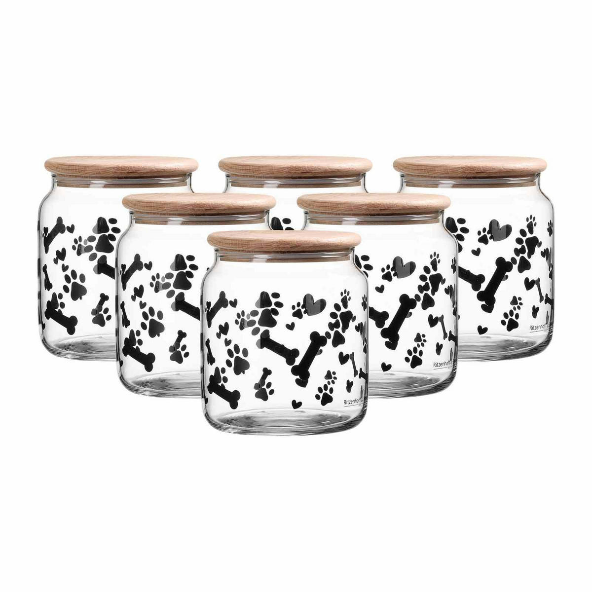 LECKERLI-DOSEN MIT DECKEL Mika Dog transparent ø 12 cm 6er Set - Transparent, Glas (12/14/12cm) - Ritzenhoff Breker