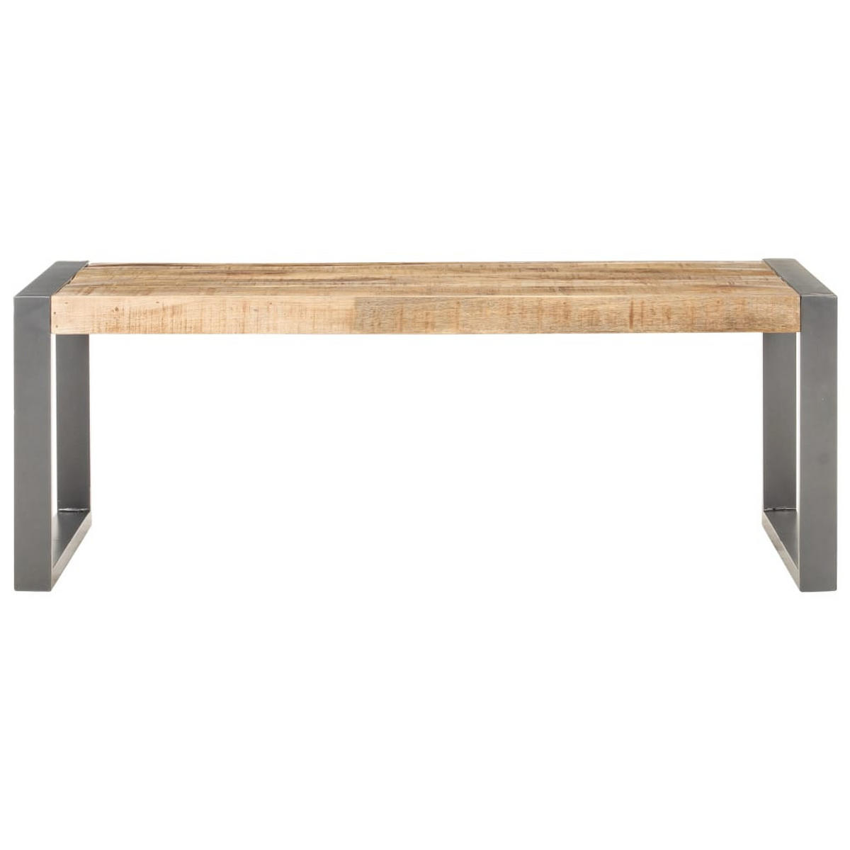 COUCHTISCH 110x60x40 cm Raues Mangoholz - Grau, Metall (110/60/40cm) - furnicato