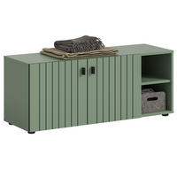 GARDEROBENBANK grün 106 cm, Garderobe Sitzbank mit Stauraum - Schwarz/Grün, Holzwerkstoff/Kunststoff (106/43/37cm) - Inn.Furn