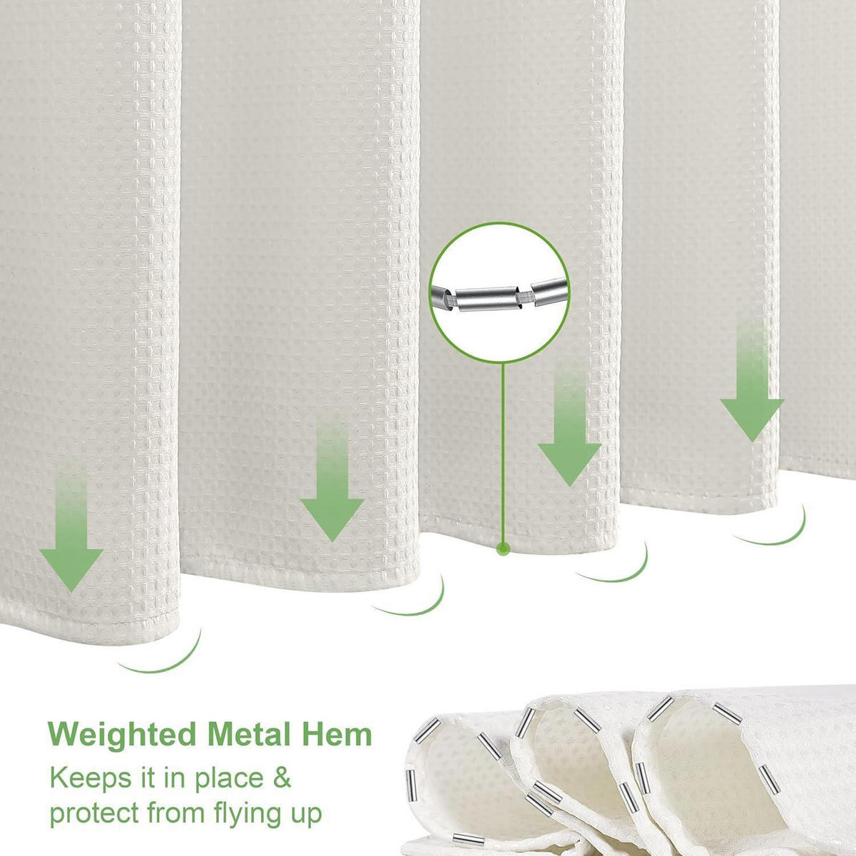 DUSCHVORHANG Waffelstoff Creme 275 x 182 cm - Creme, Textil (275/182cm)