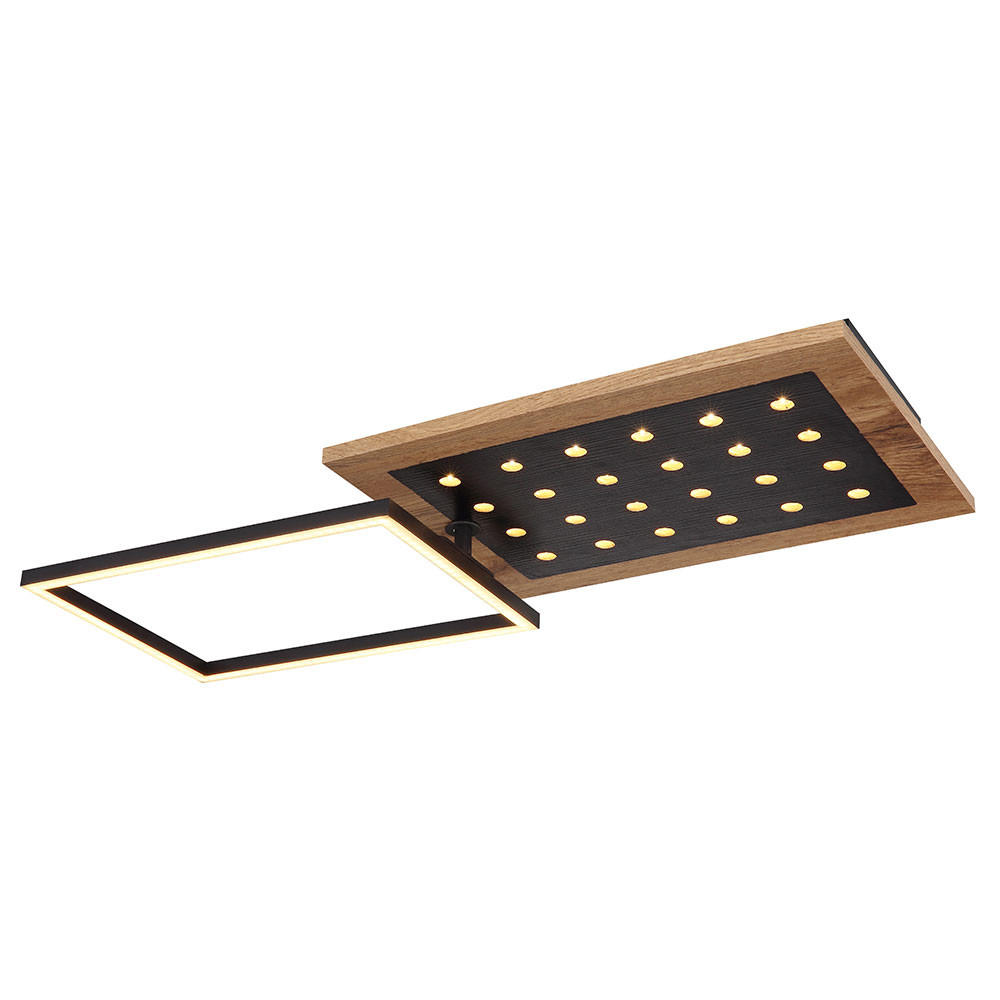 LED DECKENLEUCHTE JIMBO, Metall Braun, 3 Stufen, Memory - Braun, Metall (63.5/27/8.5cm) - Globo Lighting