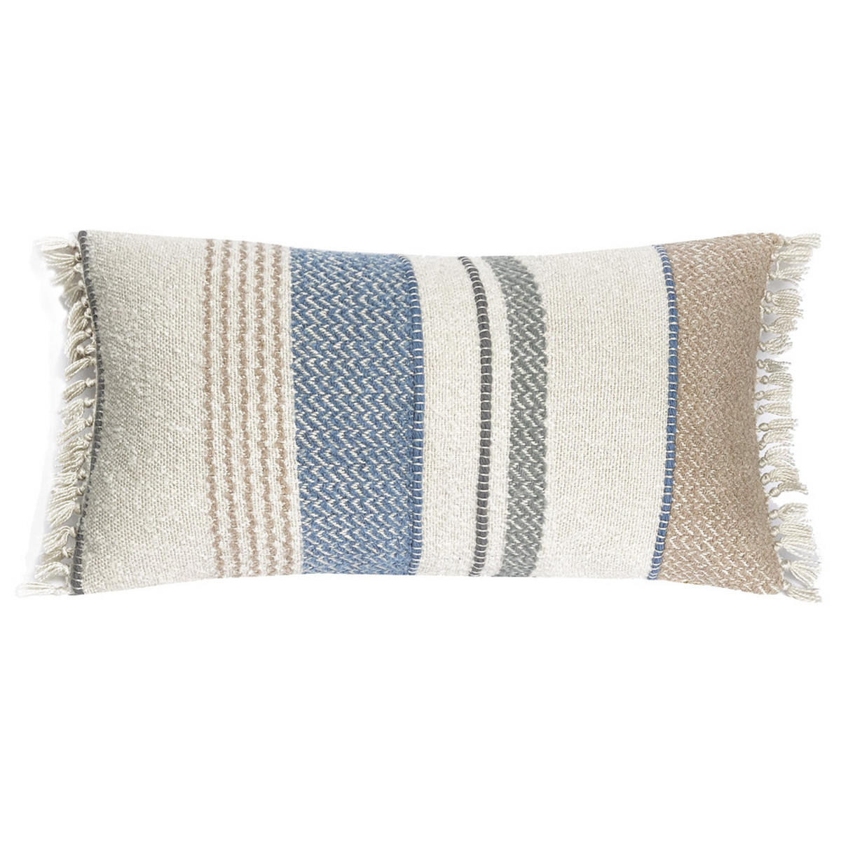 DEKOKISSEN Meerblick Bouclé mehrfarbig 37x70 - Blau/Multicolor, Textil (70/37/12cm) - Malagoon