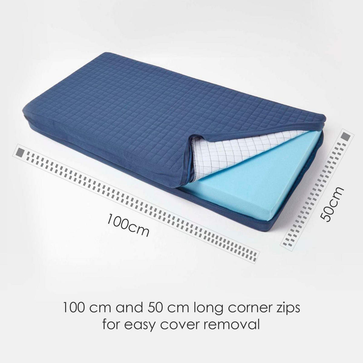 SOFA-AUFLAGE dunkelblau 100/50/10 cm – Sitzkissen orthopädisch - Dunkelblau, Textil (100/50/10cm) - Homescapes