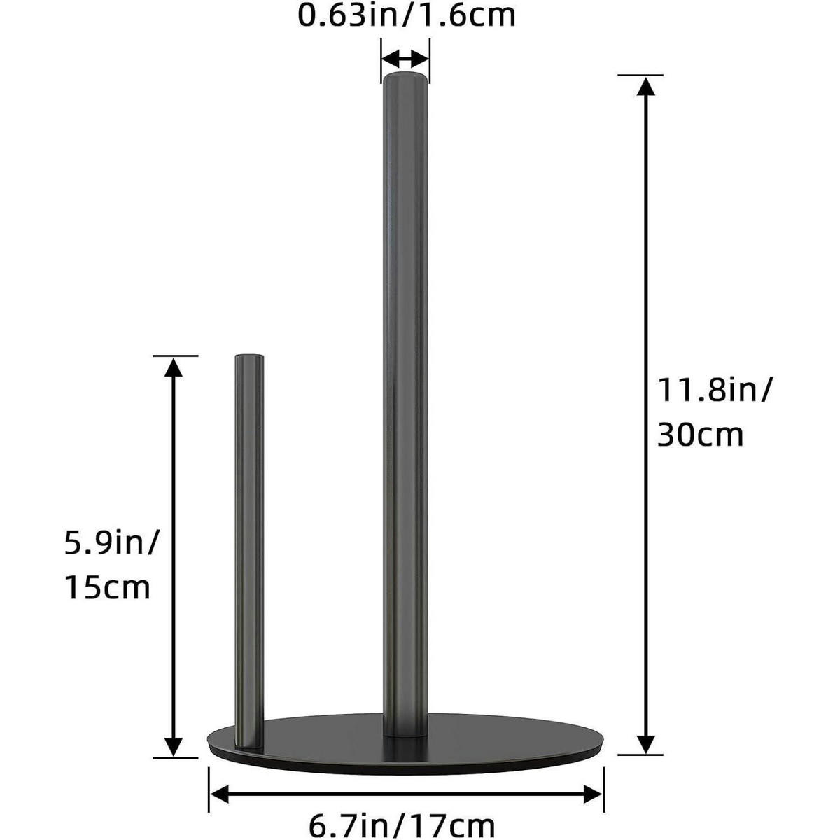 KÜCHENROLLENHALTER Edelstahl Schwarz 17 x 17 x 30 cm - Schwarz, Metall (17/7.6/30cm)