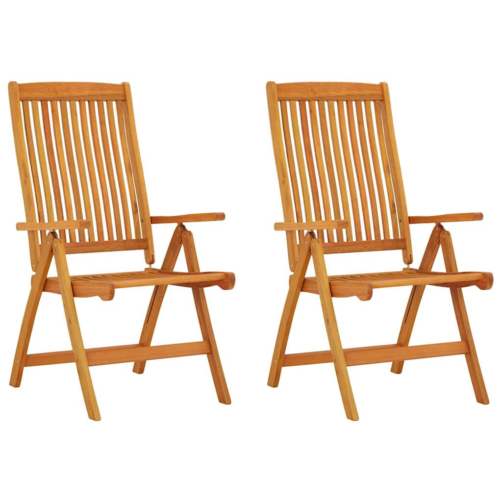 KLAPPBARE Gartenstühle 2er Set Massivholz Eukalyptus - Braun, Holz (58/112/71cm) - vidaXL